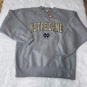 Mens Adidas Notre Dame Fighting Irish Crewneck Sweatshirt Grey XL